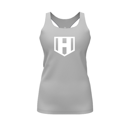 [FT0TRBGY-FYS-LOGO2] Decker Racerback Tank Top (Female Youth S, Gray, Logo 2)