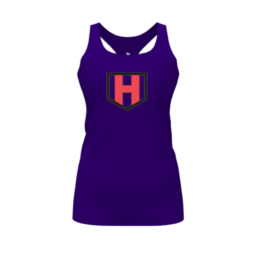[FT0TRBPP-FYS-LOGO1] Decker Racerback Tank Top (Female Youth S, Purple, Logo 1)