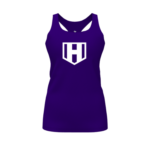[CUS-DFW-RCBK-PER-PUR-FYS-LOGO2] Racerback Tank Top (Female Youth S, Purple, Logo 2)