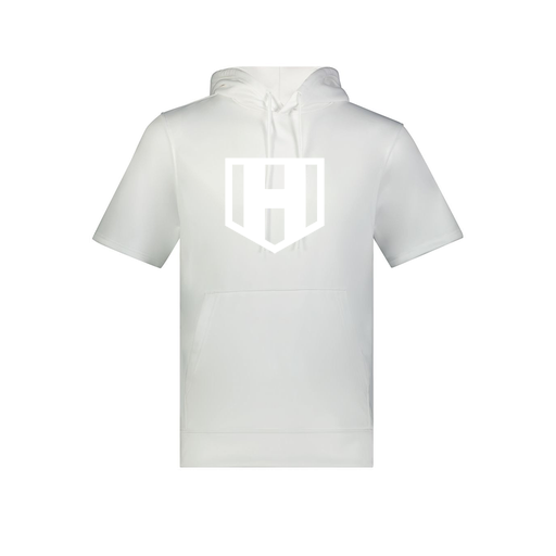 [6871.005.S-LOGO2] Men's Dri Fit Short Sleeve Hoodie (Adult S, White, Logo 2)