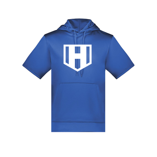 [6871.060.S-LOGO2] Men's Dri Fit Short Sleeve Hoodie (Adult S, Royal, Logo 2)