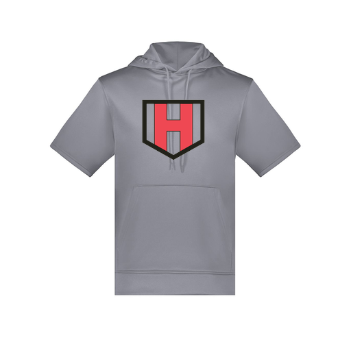 [6871.059.S-LOGO1] Men's Dri Fit Short Sleeve Hoodie (Adult S, Gray, Logo 1)
