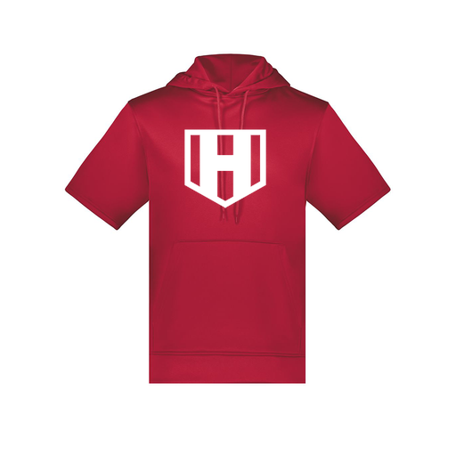 [6871.083.S-LOGO2] Men's Dri Fit Short Sleeve Hoodie (Adult S, Red, Logo 2)