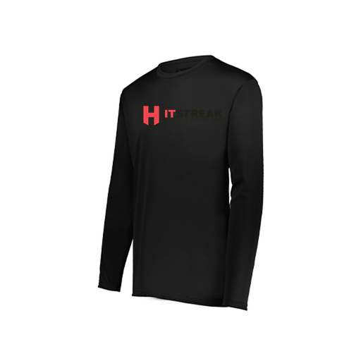 [222823.080.S-LOGO3] Youth LS Smooth Sport Shirt (Youth S, Black, Logo 3)