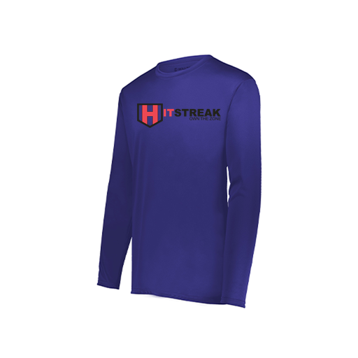 [222823.747.S-LOGO3] Youth LS Smooth Sport Shirt (Youth S, Purple, Logo 3)