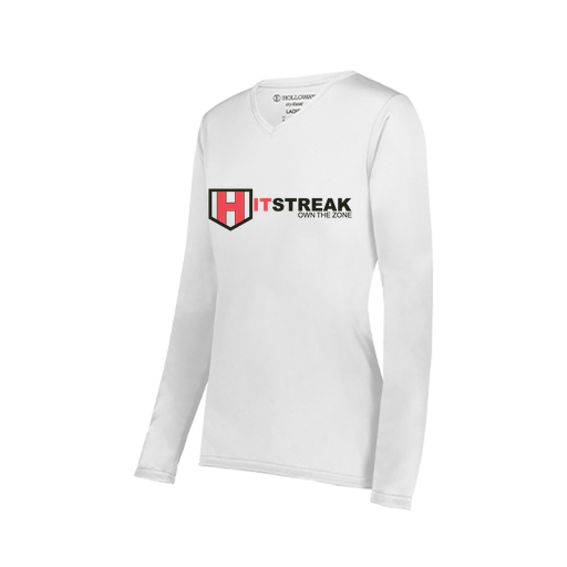 [222824.005.S-LOGO3] Ladies LS Smooth Sport Shirt (Female Adult S, White, Logo 3)