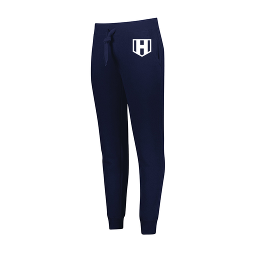[229748.065.XS-LOGO2] Ladies 60/40 Fleece Jogger (Female Adult XS, Navy, Logo 2)