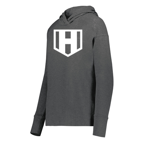 [222798-GRY-FAXS-LOGO2] Ladies Ventura Thin Knit Hoodie (Female Adult XS, Gray, Logo 2)