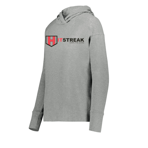 [222798-SIL-FAXS-LOGO3] Ladies Ventura Thin Knit Hoodie (Female Adult XS, Silver, Logo 3)