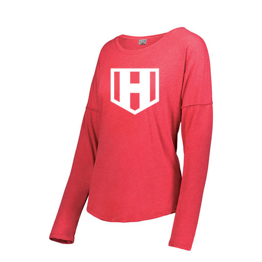 [FTLCUBRD-FAXS-LOGO2] Decker Women's Tri-Blend T-Shirt - Long Sleeve (Female Adult XS, Red, Logo 2)